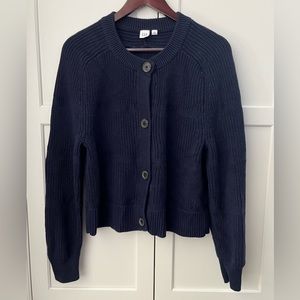 Gap button front cotton cardigan Sz. M blue